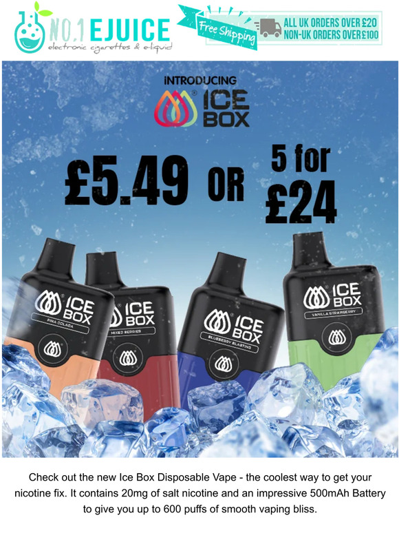No.1 Ejuice 🥶 Chill out with the new Ice Box Milled