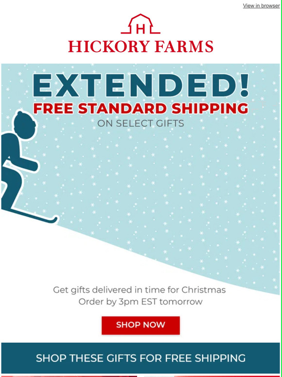 Hickory Farms Surprise! 🎉 Free standard shipping is extended Milled