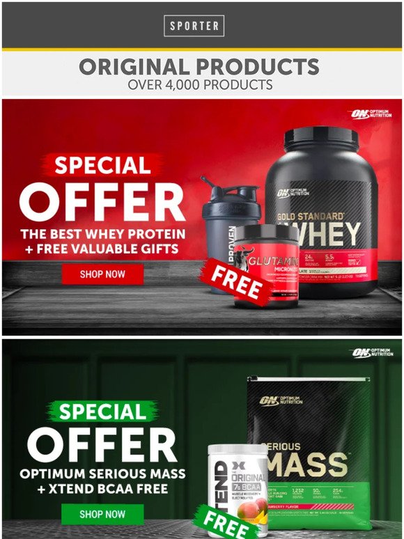 😎 New Offers on Optimum Gold Standard Whey, Serious Mass, Grenade & more