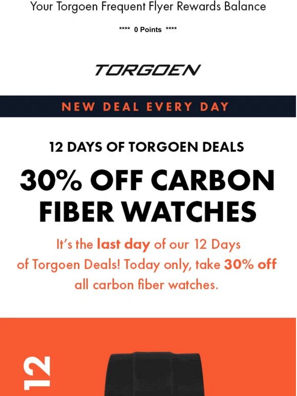 30% Off All Carbon Fiber Watches!