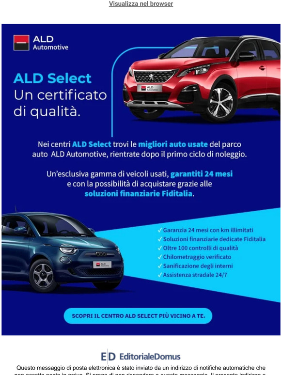 ALD Select,  l’usato garanzia di qualità