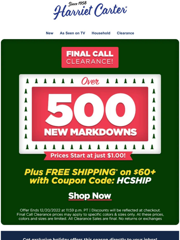 Harriet Carter Final Call Clearance is Here! 🚨 Milled