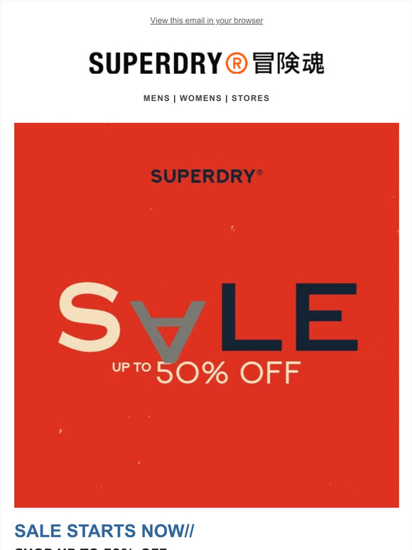 Sale starts NOW!  Shop up to 50% off! 💥