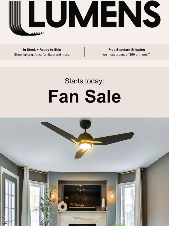 Starts today: Save up to 20% on select ceiling fans.