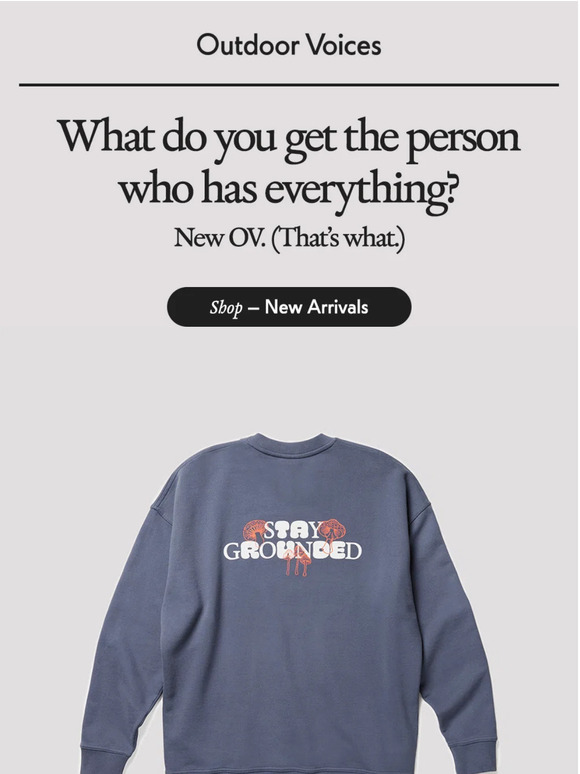 Outdoor Voices This just in. Milled