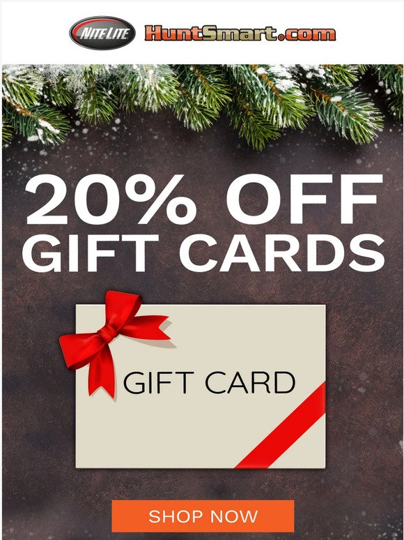 Don't miss 20% off Gift Cards