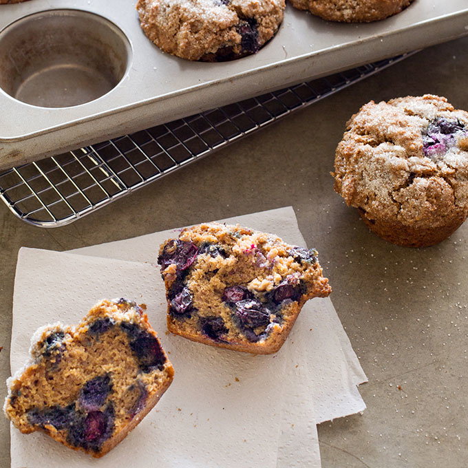 Whole-Grain Blueberry Muffins