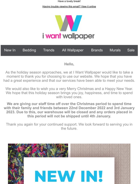 We are closed over Christmas - I Want Wallpaper 🎄