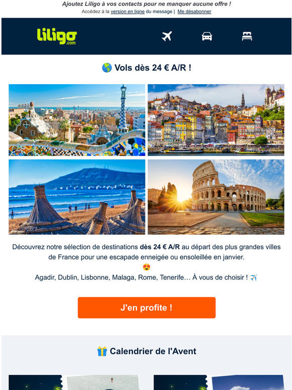 🌎 Vols dès 24 € A/R !
