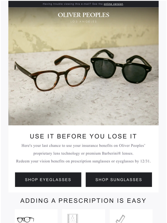 Oliver Peoples Eyewear Email Newsletters: Shop Sales, Discounts, and Coupon  Codes