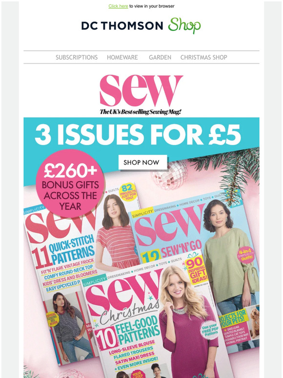 Get 3 Sew issues for £5