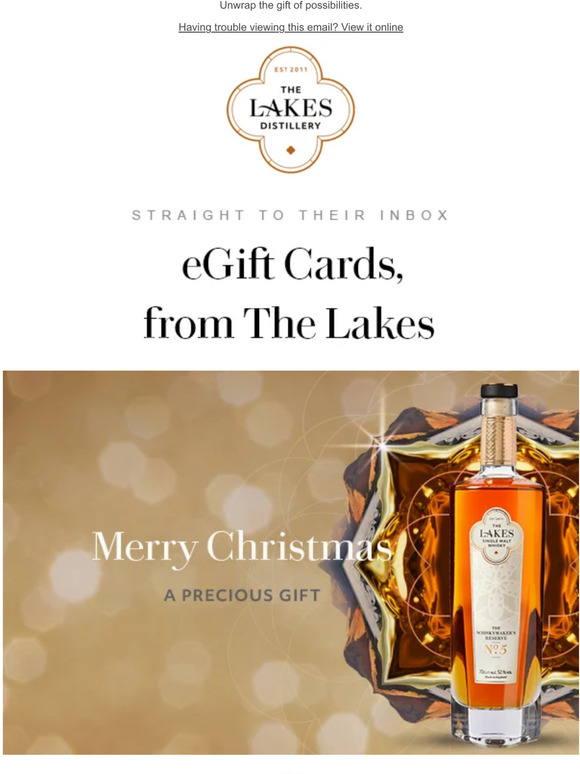 The Lakes Distillery Give the gift of choice The Lakes eGift card