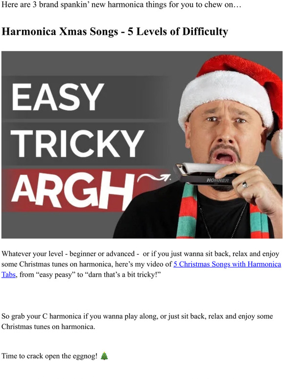 Harmonica Lessons From 5 Levels of Xmas Songs (on Harmonica) Milled