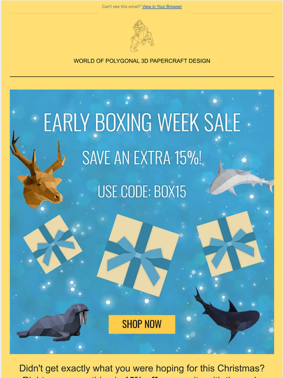 Surprise! Early Boxing Week Sale Starts...NOW 🎁