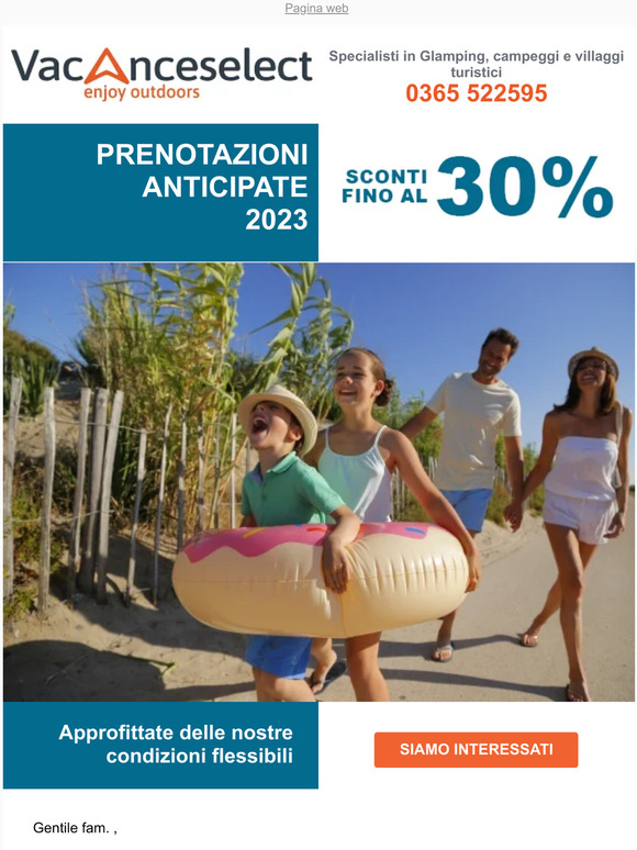 Prenotate la vostra prossima vacanza con sconti fino al 30%