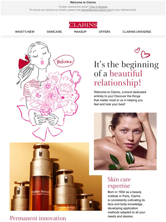 Clarins Newsletter subscription Confirmation