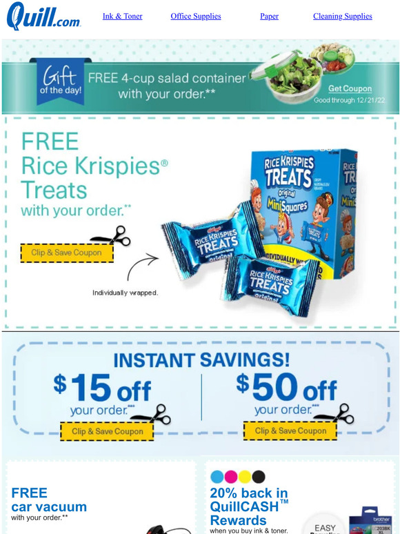 A $15 Coupon for You, Quill Customer – Check Out Our $1 Sale Too!