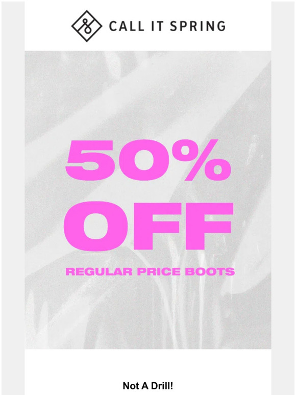 BOOTS NOW 50% OFF