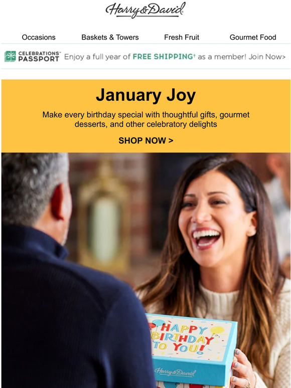 Harry & David 🎈 Let’s go big for January birthdays. Milled