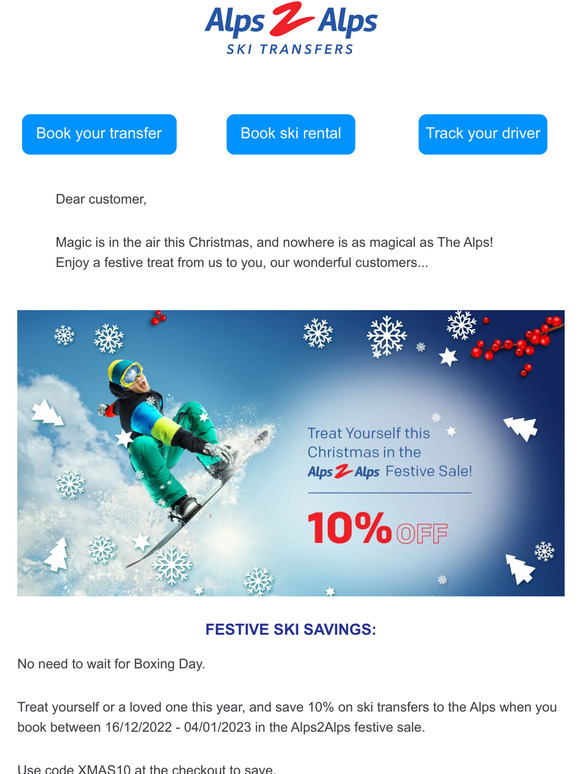 Santa came early: Gift an Alpine getaway this Christmas - 10% off transfers