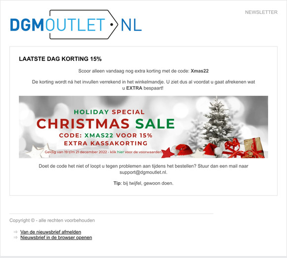 Laatste dag korting 15%