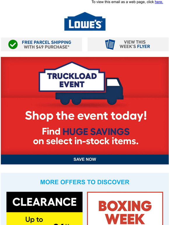 Lowe's Canada Keep up with our Truckload Event! Milled