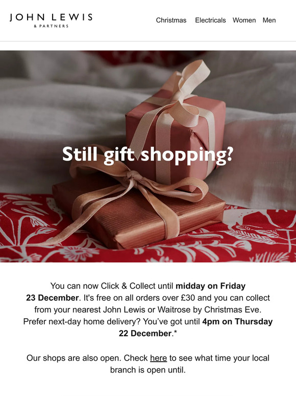 Don't panic, we're now offering Click & Collect until Friday