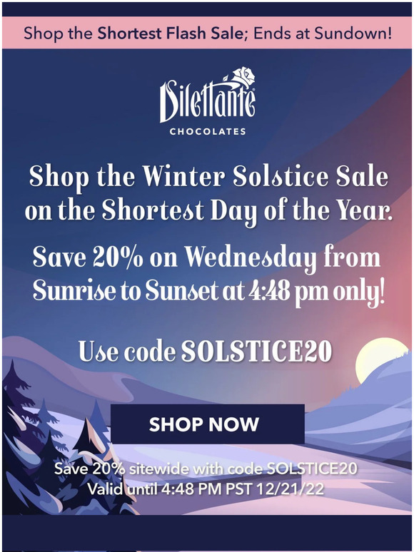 Save 20% until 4:48 pm today 🌞 The Winter Solstice Sale