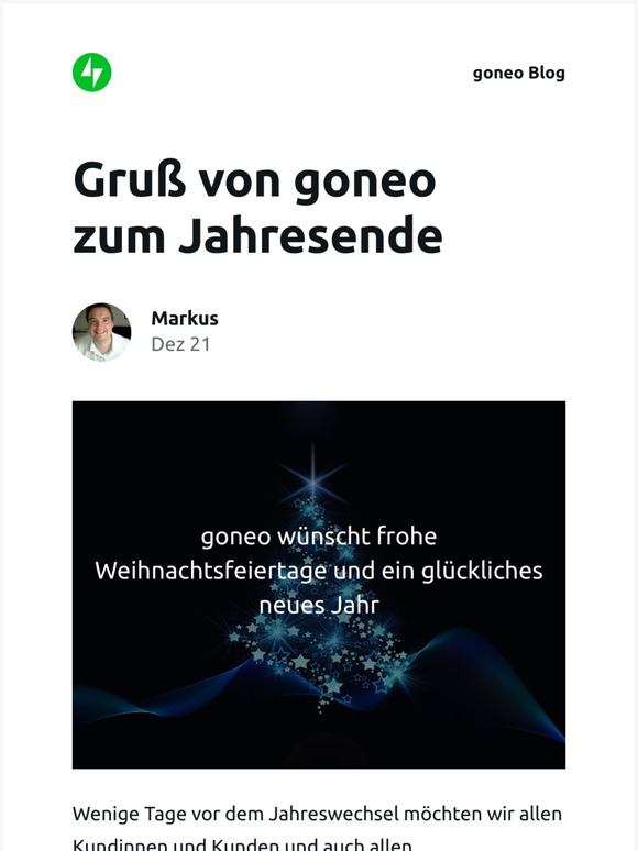[Neuer Eintrag] Gruß von goneo zum Jahresende