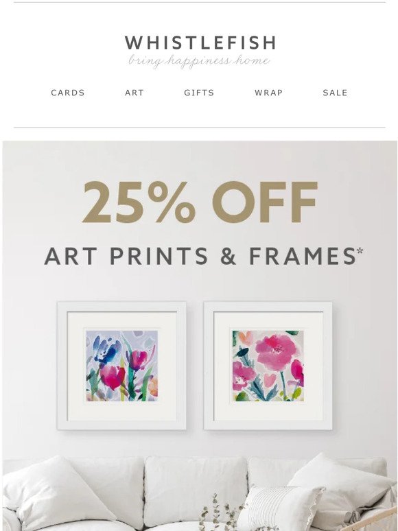 25% Off Art Prints and Canvas Now On