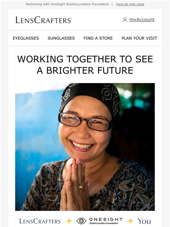 LensCrafters Helping Others See the Joy in Life Milled