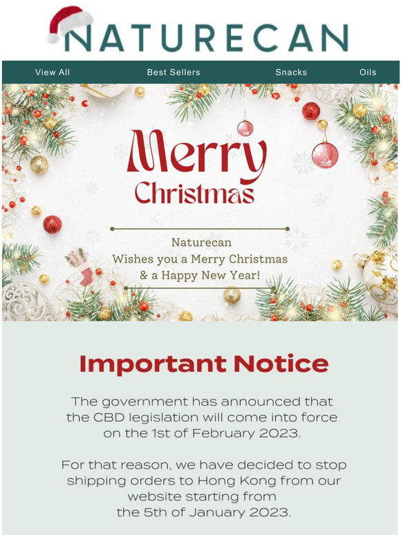 Merry Christmas! Last Chance to purchase CBD