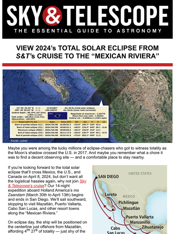 Sky & Telescope View 2024’S Total Solar Eclipse from S&T’s Cruise to