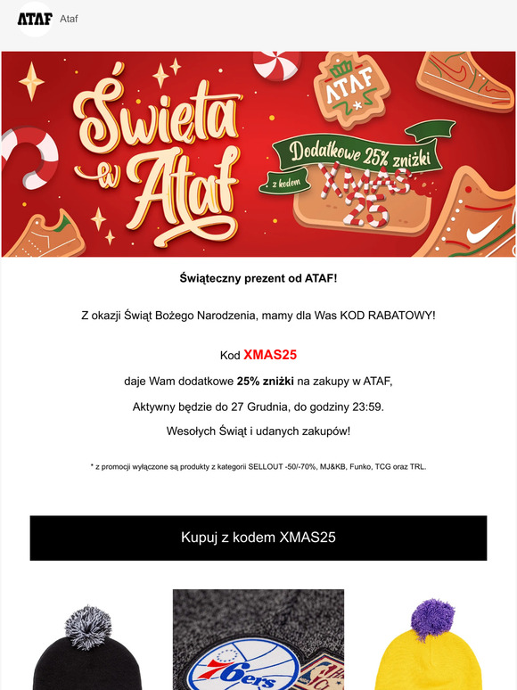 ☰ 🎄 Twój Świąteczny prezent od ATAF 🎁 -25% z kodem XMAS25 🎄