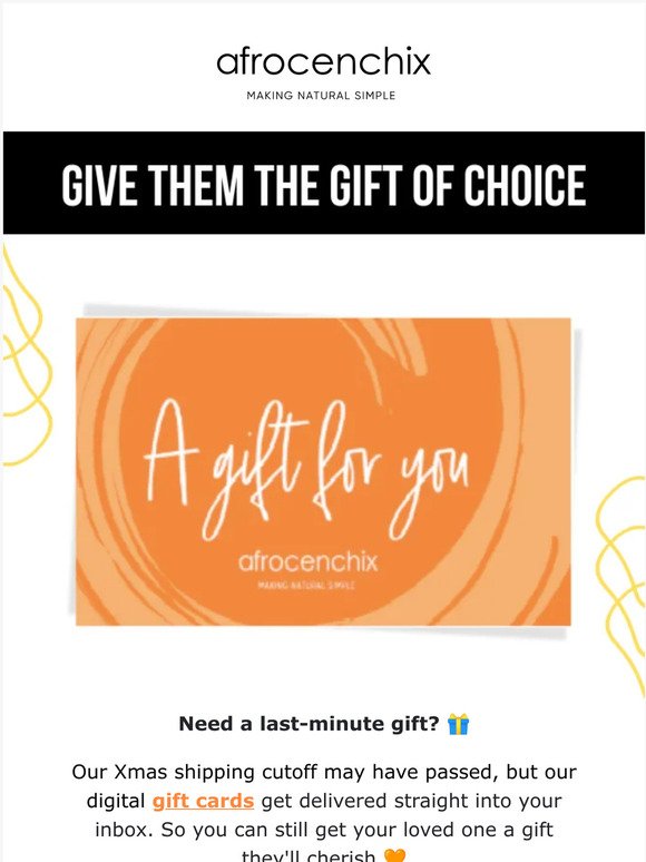 🧡 Give them the gift of choice...