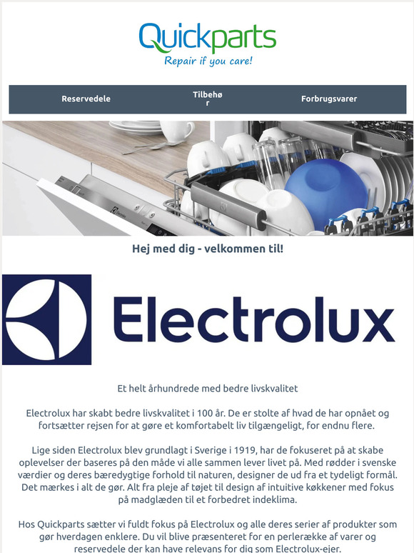 Quickparts (DK) Trænger din Electrolux opvaskemaskine til ny