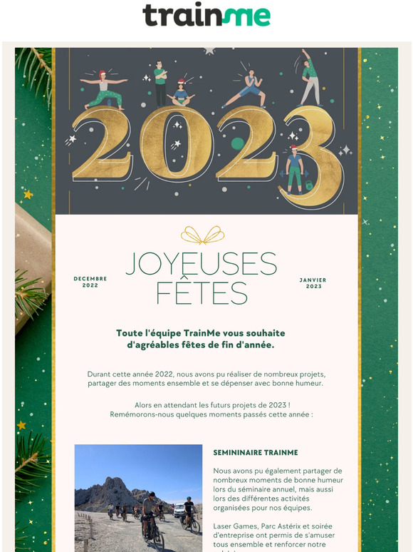 Toute l'équipe TrainMe vous dit MERCI et vous souhaite d'excellentes fêtes de fin d'année ! ✨