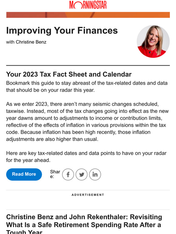 Morningstar Inc. Your 2023 Tax Fact Sheet and Calendar Milled