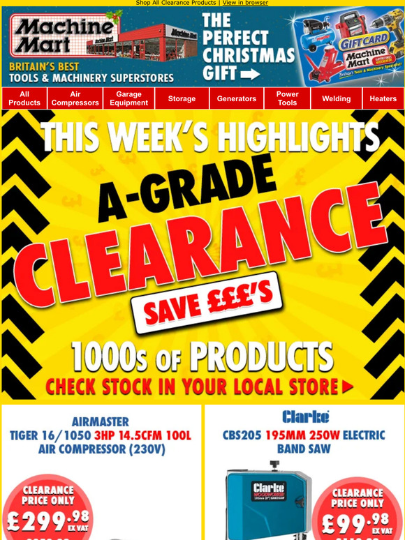 Machine Mart New Clearance Lines Added Huge Savings on Heaters and