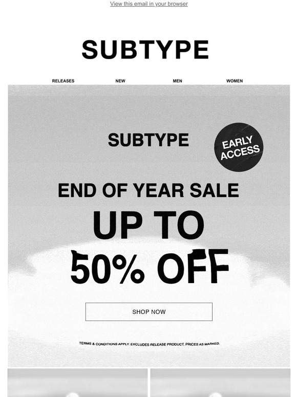 EARLY ACCESS: Up to 50% off - End of Year Sale On Now