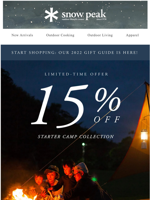 Today Only: 15% Off Starter Camp Collection