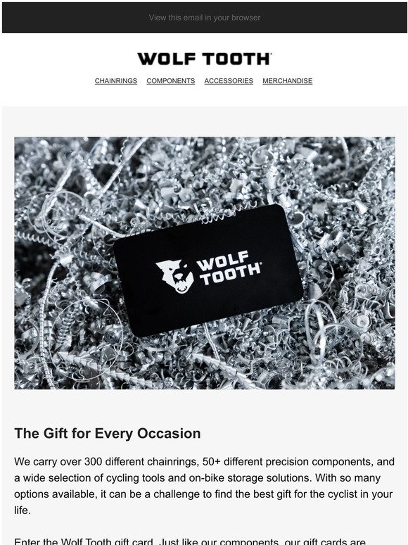 Wolf Tooth Gift Cards are Compatible With Every Cyclist