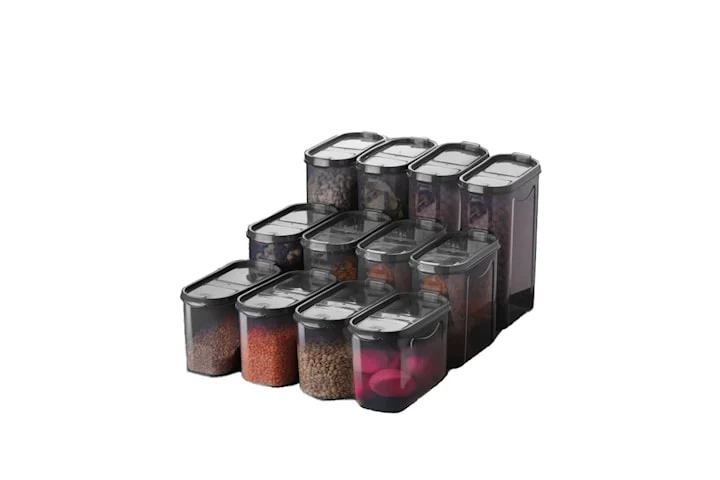 Kosova förvaringsburkar grå, 12-pack