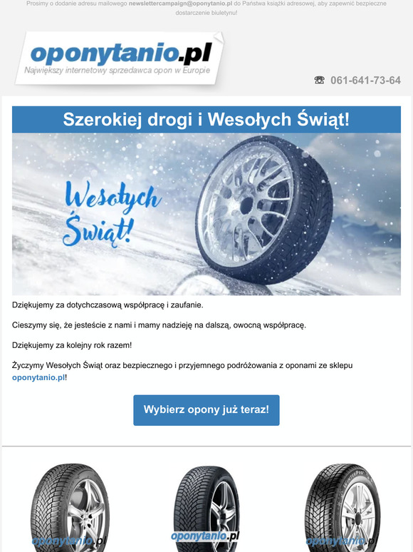 Szerokiej drogi i Wesołych Świąt!
