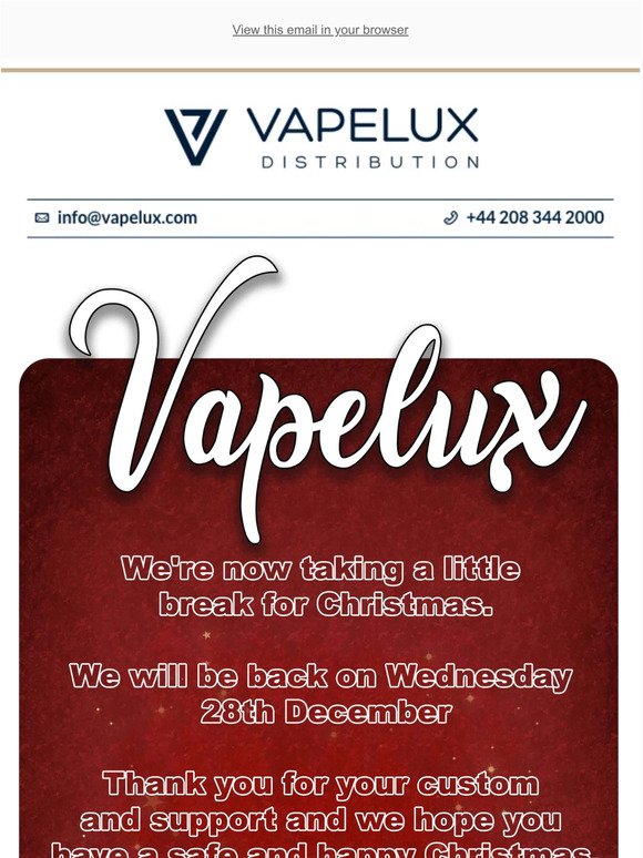 Happy Christmas From Vapelux