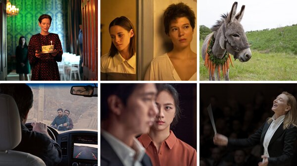 Critic Justin Chang's picks for the best movies of 2022 include (clockwise, from top left): The Eternal Daughter, Crimes of the Future, EO, Tár, Decision to Leave and No Bears.