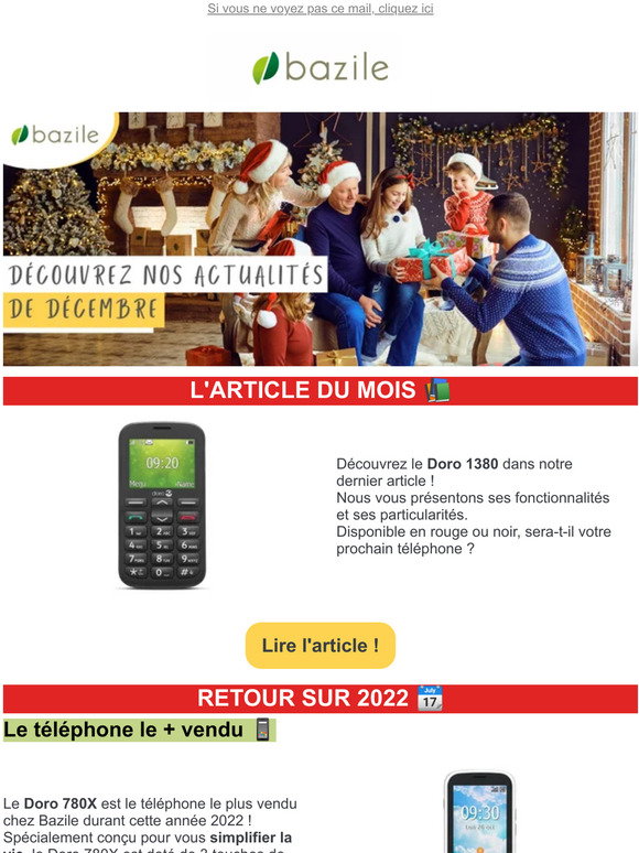 Doro 1380 - téléphone simple - touche SOS - Bazile