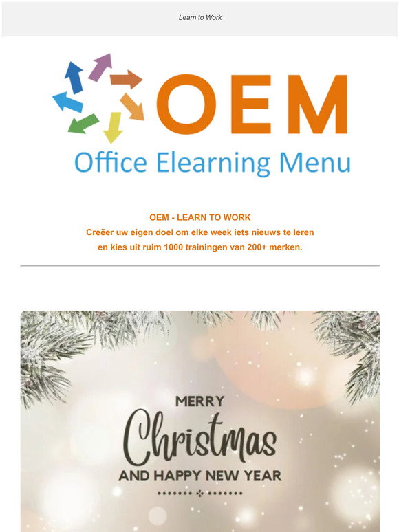 Elearning Menu Labels Office Elearning Menu: Fijne Kerst en een Leerzaam Nieuwjaar! | Milled