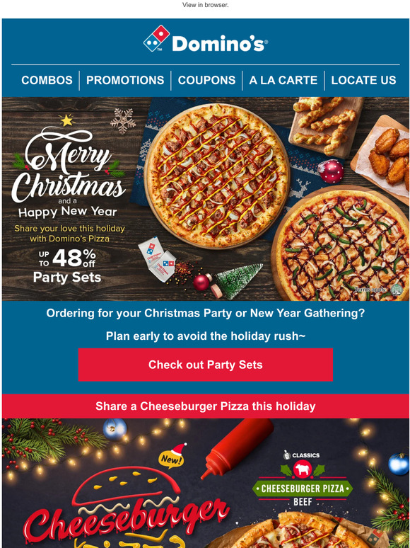 Domino's Singapore Domino's Wishes all a Merry Christmas Milled