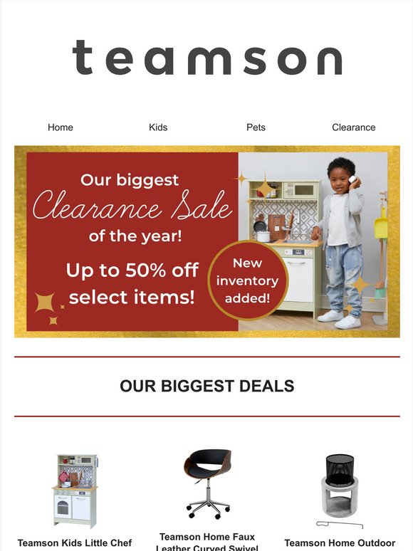 The year is not over! Shop Teamson's biggest clearance sale!